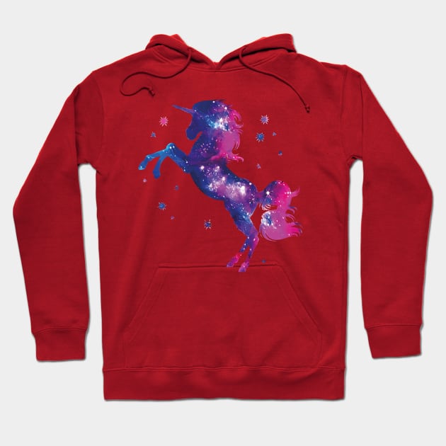 Unicorn Galaxy: Silhouette of Unicorn in the Universe Hoodie by TheMythicalCreatures